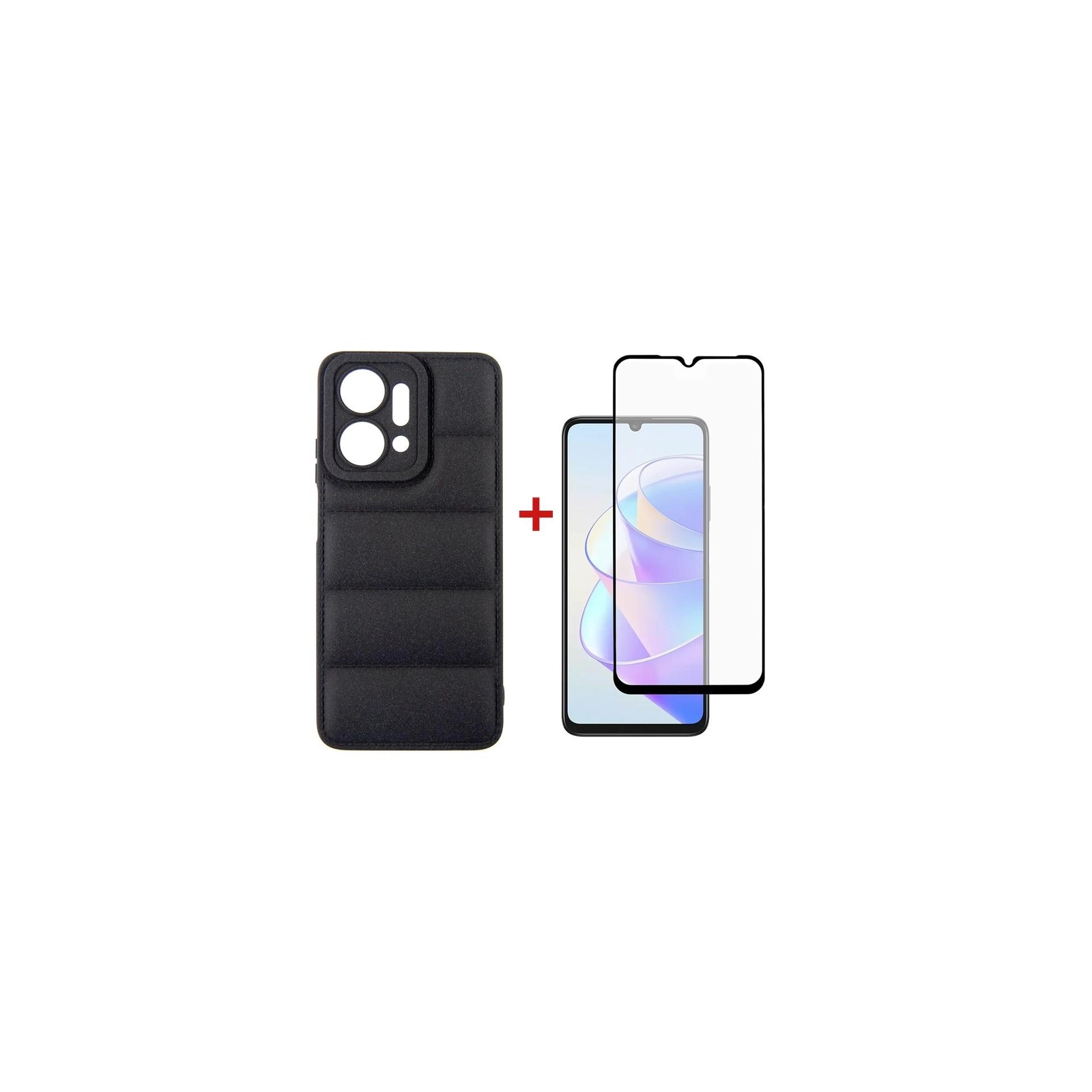 Чехол для мобильного телефона Dengos Kit for Honor x7a case + glass (Black) (DG-KM-55)