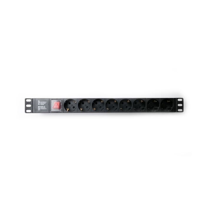 Силовой блок 19" 1U 8xSchuko, вимикач, С14 Kingda (KD-PDU-GM-1U-P8-C14) изображение 3