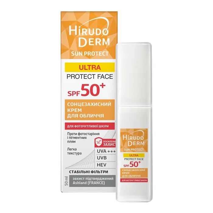 Средство от загара Hirudo Derm Hirudo Derm Sun Protect Ultra Protect Face SPF 50+ Солнцезащитный крем для лица 50 мл (4820160038547)