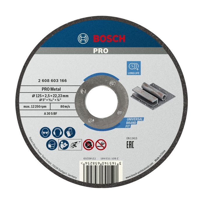 Круг отрезной Bosch Standard по металу 125 х 2.5мм, прямий (2.608.603.166)