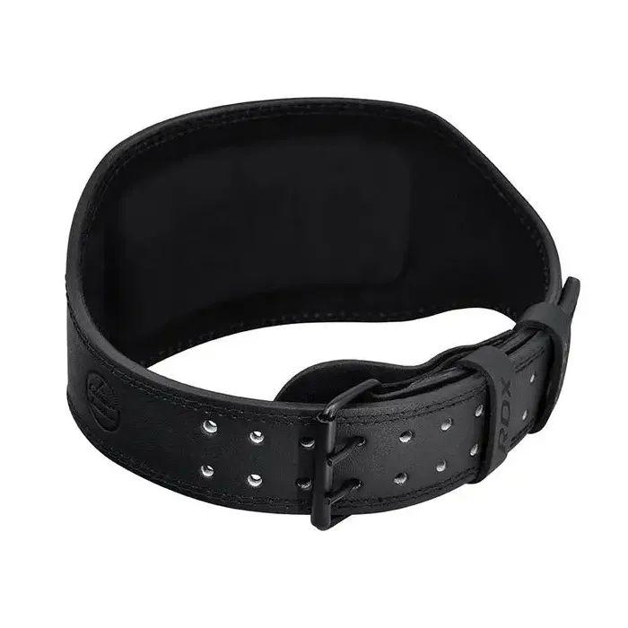 Атлетичний пояс RDX 6 шкіряний Black Gold 2XL (WBS-6RB-2XL) зображення 3
