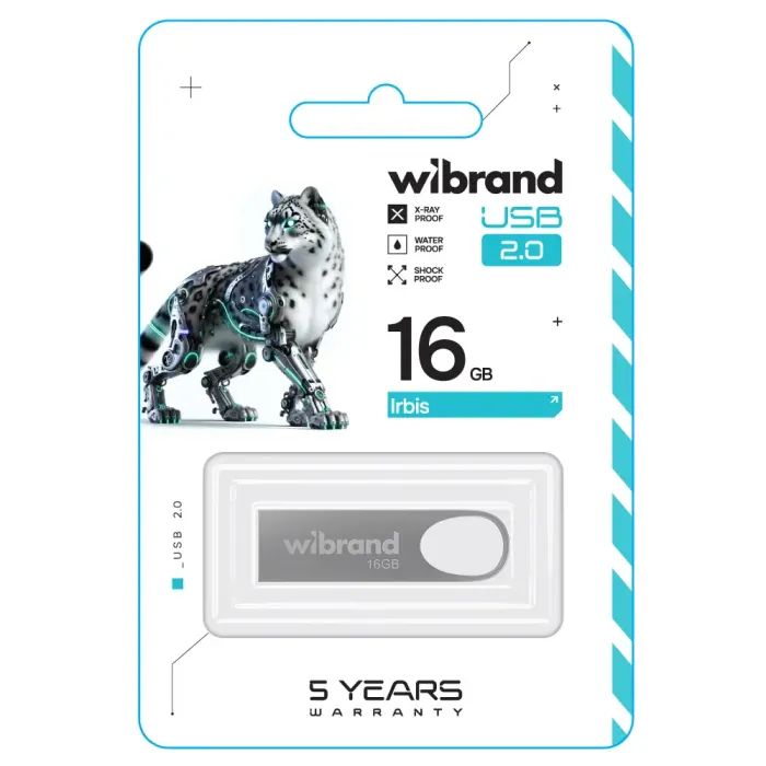 USB флеш накопичувач Wibrand 8GB Irbis Silver USB 2.0 (WI2.0/IR8U3S) зображення 2