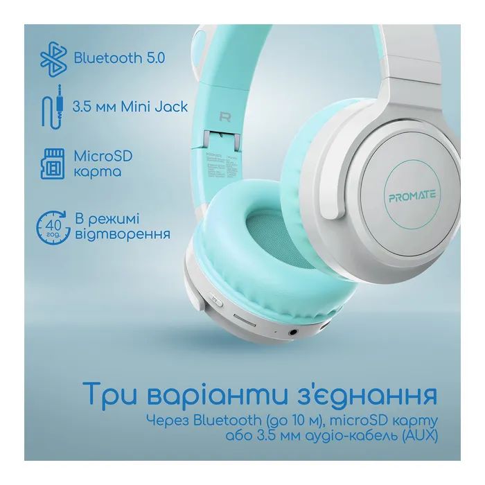 Наушники Promate Panda Lilac (panda.lilac) изображение 8