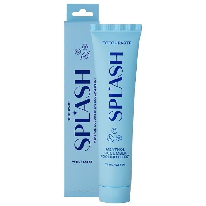 Зубная паста Splash Oral Care Освежающая с отбеливающим эффектом со вкусом ментола и огурца 75 мл (4820266831202)