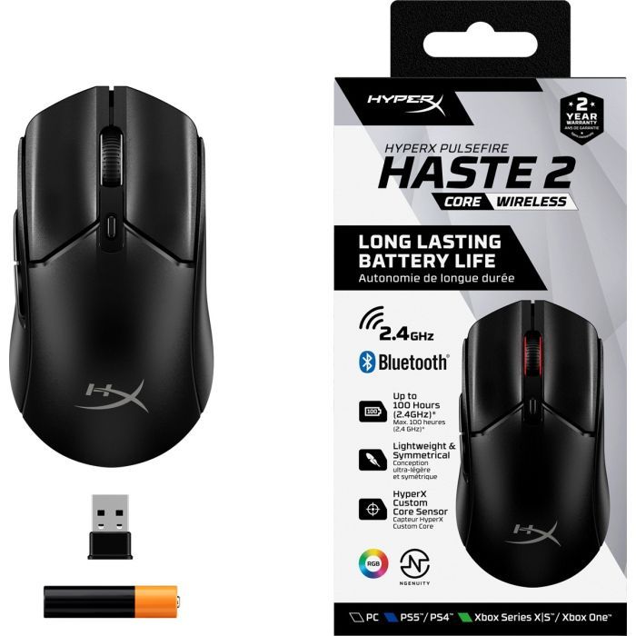 Мышка HyperX Pulsefire Haste 2 Core Wireless Black (8R2E6AA) изображение 9