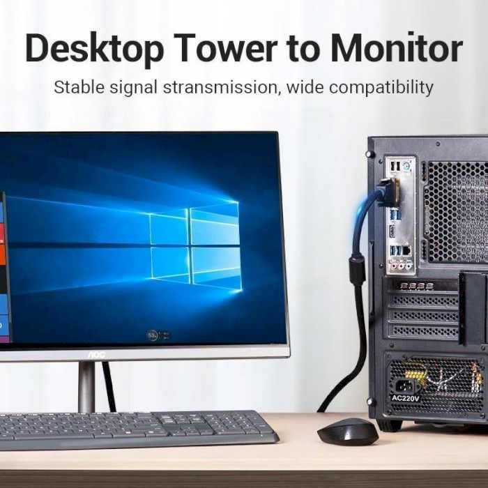 Кабель мультимедийный DVI to DVI 24+1pin 8.0m 2K 60Hz ferrite Vention (EAEBK) изображение 8