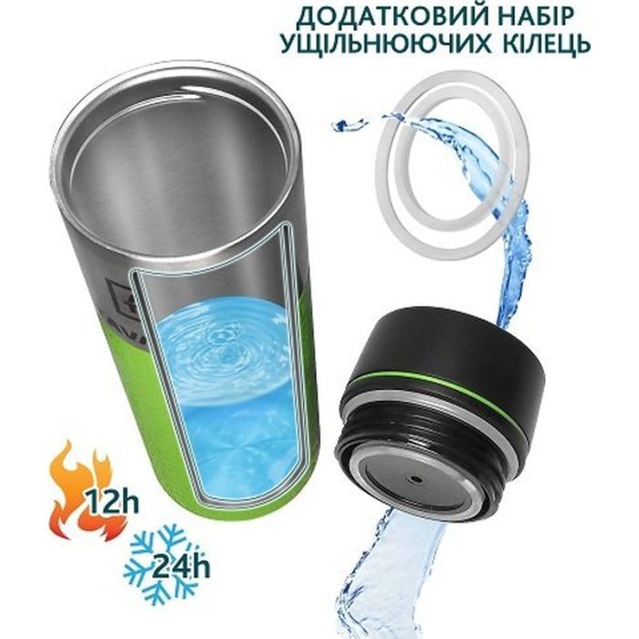 Термокружка Tavialo + 2 ущільнювальних кільця 420 мл Коричневий (190420112) зображення 2