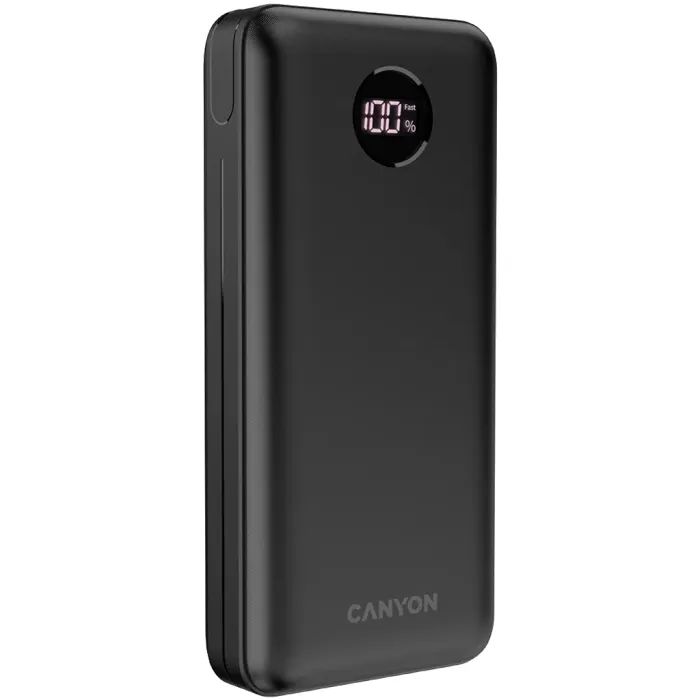 Батарея універсальна Canyon PB-2002 20000mAh, PD/20W, QC/3.0/22.5W, Black (CNE-CPB2002B) зображення 2