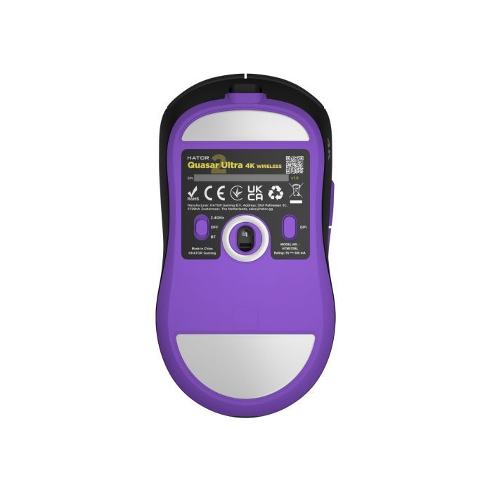 Мышка Hator Quasar 2 Ultra 4K Wireless/Bluetooth/USB Black/Lilac (HTM570BL) изображение 3