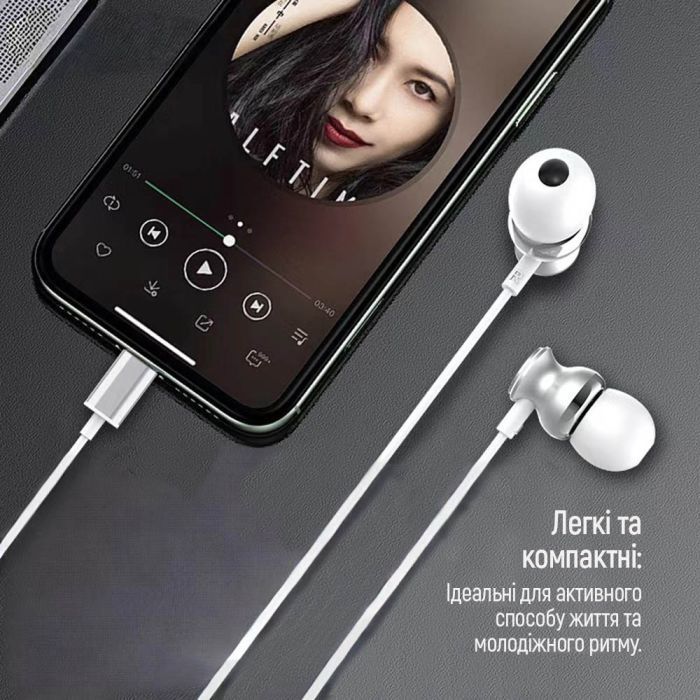 Наушники ColorWay 3.5 mm Wired Earphone UrbanBeat White (CW-WD03WT) изображение 7