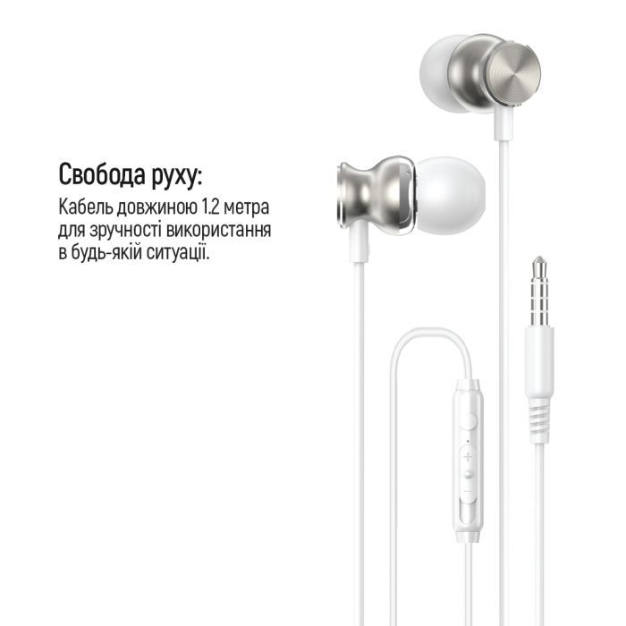 Наушники ColorWay 3.5 mm Wired Earphone UrbanBeat White (CW-WD03WT) изображение 8