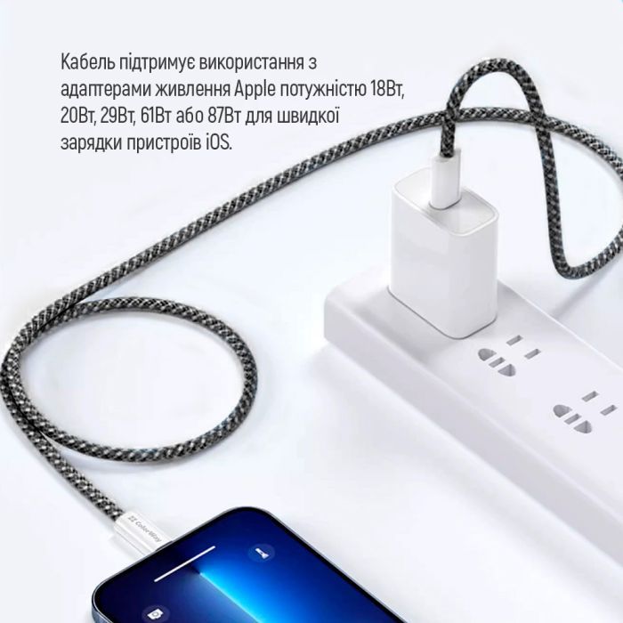 Дата кабель USB-C to Lightning 1.0m 27W pink ColorWay (CW-CBPDCL061-P) зображення 11
