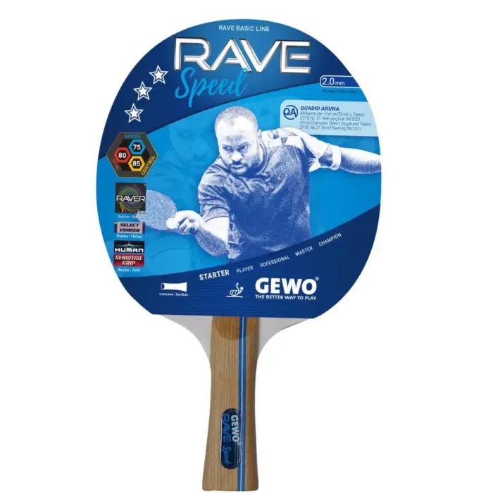 Комплект для настільного тенісу Gewo Rave Speed 2 Bats 3 Balls (86080000) (931051) зображення 3