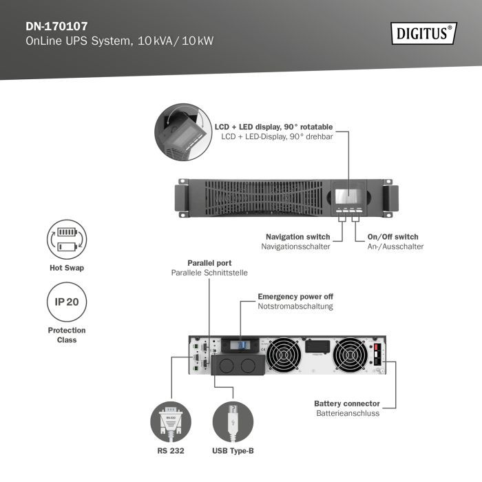 Источник бесперебойного питания Digitus 10000VA DN-170107 (DN-170107) изображение 6
