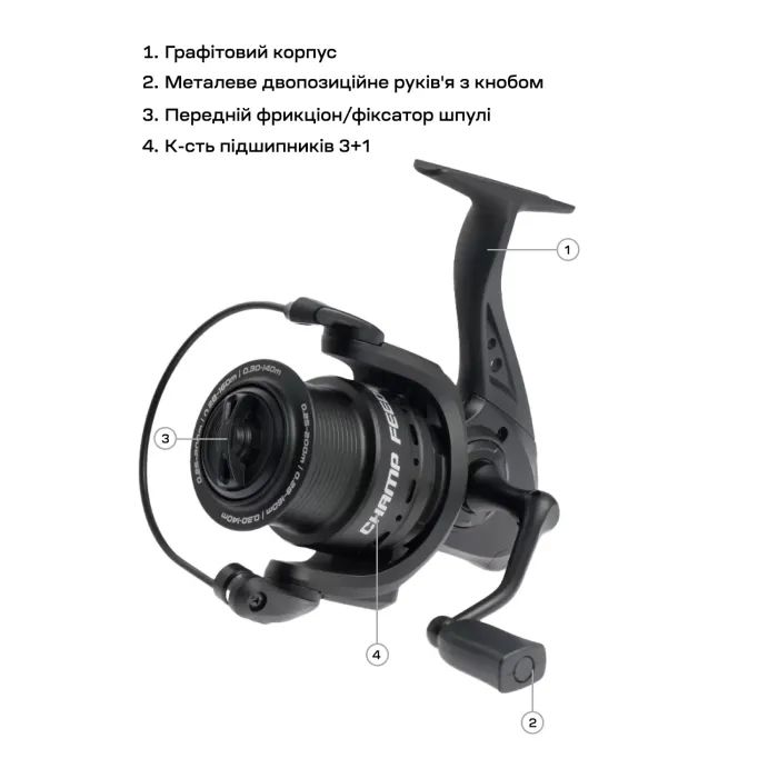 Катушка Brain Champ Feeder 4000 3+1BB 4.81 (1858.80.73) изображение 5