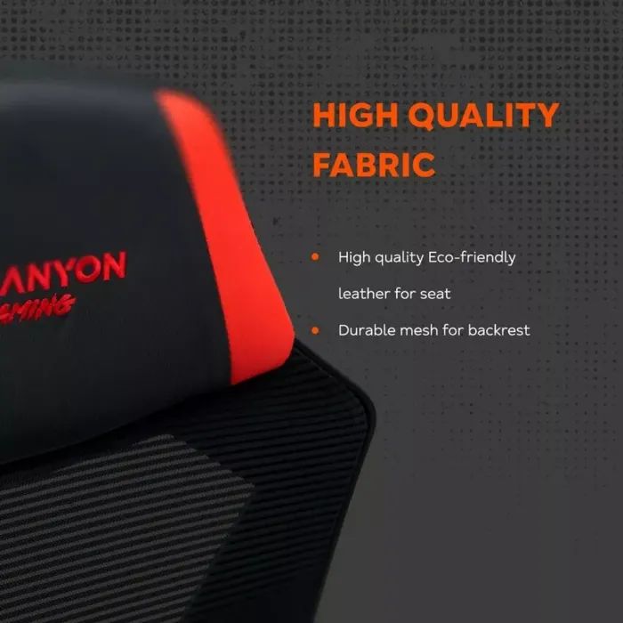 Кресло игровое Canyon Flow MCH01 Mesh Black/White (CNE-MCH01W) изображение 9