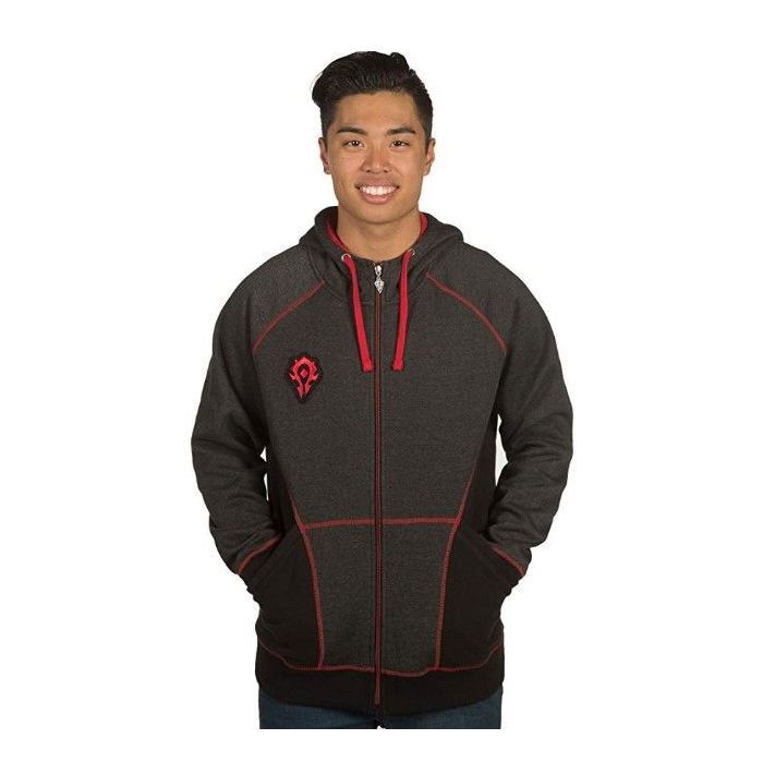 Кофта Jinx World of Warcraft Horde Classic Premium Zip-Up Hoodie Charcoal Heather/Red S (JINX-7484S)