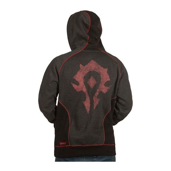 Кофта Jinx World of Warcraft Horde Classic Premium Zip-Up Hoodie Charcoal Heather/Red S (JINX-7484S) зображення 2