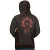 Кофта Jinx World of Warcraft Horde Classic Premium Zip-Up Hoodie Charcoal Heather/Red S (JINX-7484S) зображення 2