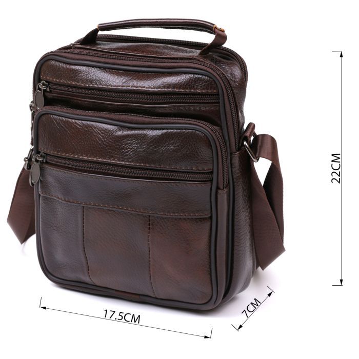 Сумка Vintage Из натуральной кожи Коричневая (20450) изображение 3