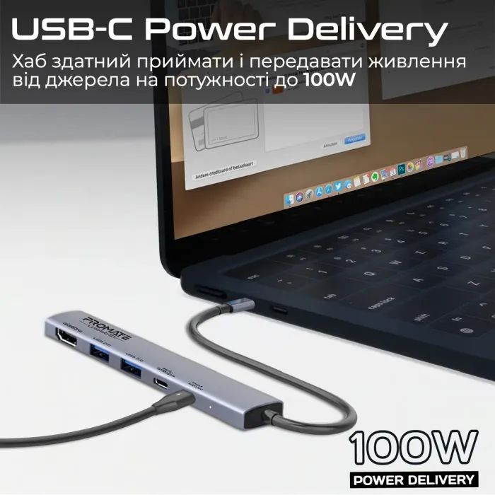 Концентратор Promate USB Hub 5 ports linkhub-5x (linkhub-5x) зображення 2