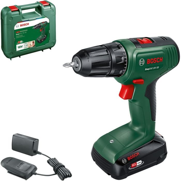 Шуруповерт Bosch EasyImpact 18V-38, 18V, 2Ah, 20-38Нм, 0-430-0-1630об/мин, кейс (0.603.9D8.003) изображение 2