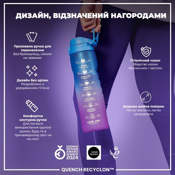 Бутылка для воды ION8 OneTouch Times To Drink 1000 мл BPA Free, Camo (I8RF1000PICAMO) изображение 4