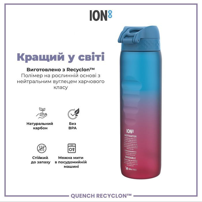 Бутылка для воды ION8 OneTouch Times To Drink 1000 мл BPA Free, Camo (I8RF1000PICAMO) изображение 6