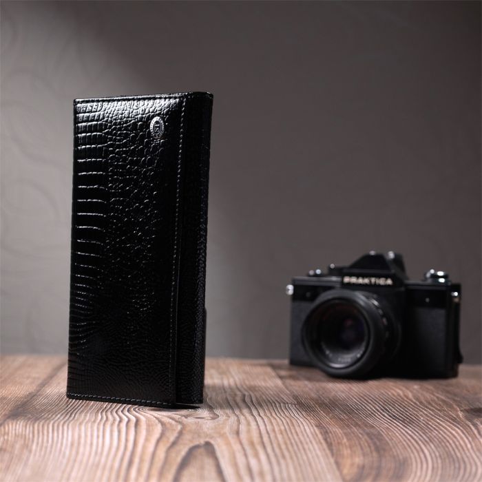 Кошелек ST Leather Из натуральной лакированной кожи Черный (22679) изображение 10