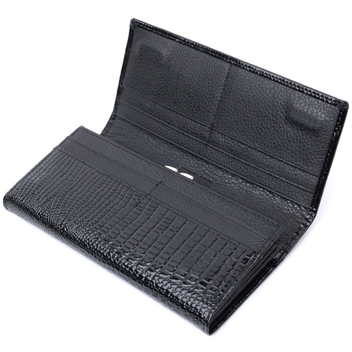 Кошелек ST Leather Из натуральной лакированной кожи Черный (22679) изображение 6