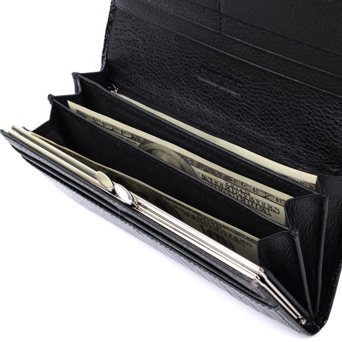 Кошелек ST Leather Из натуральной лакированной кожи Черный (22679) изображение 8