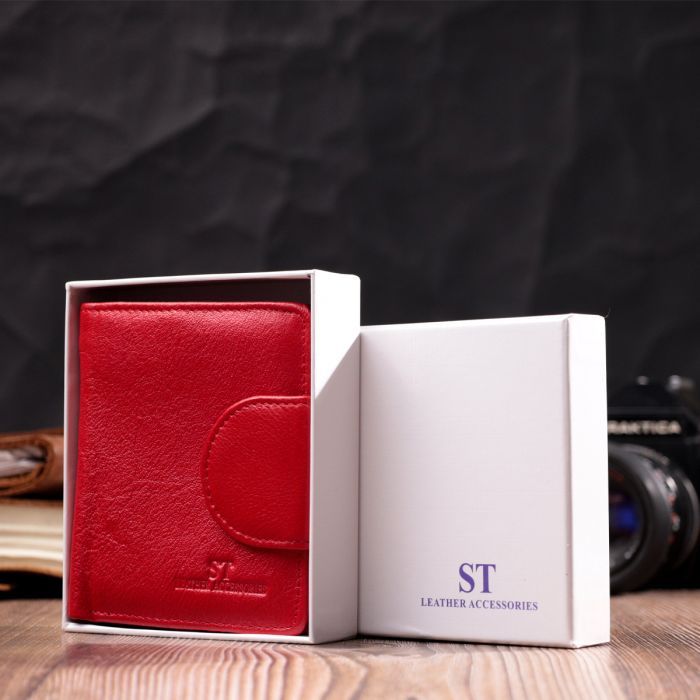 Гаманець ST Leather З натуральної шкіри Бордовий (22452) зображення 11