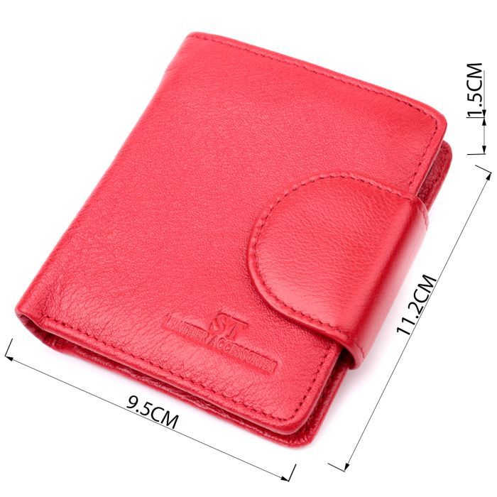 Гаманець ST Leather З натуральної шкіри Бордовий (22452) зображення 4