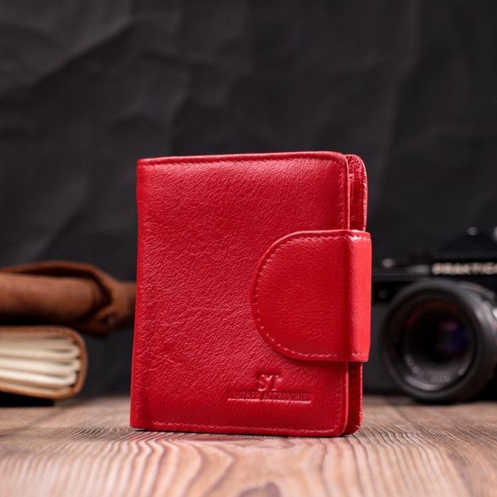 Гаманець ST Leather З натуральної шкіри Бордовий (22452) зображення 9