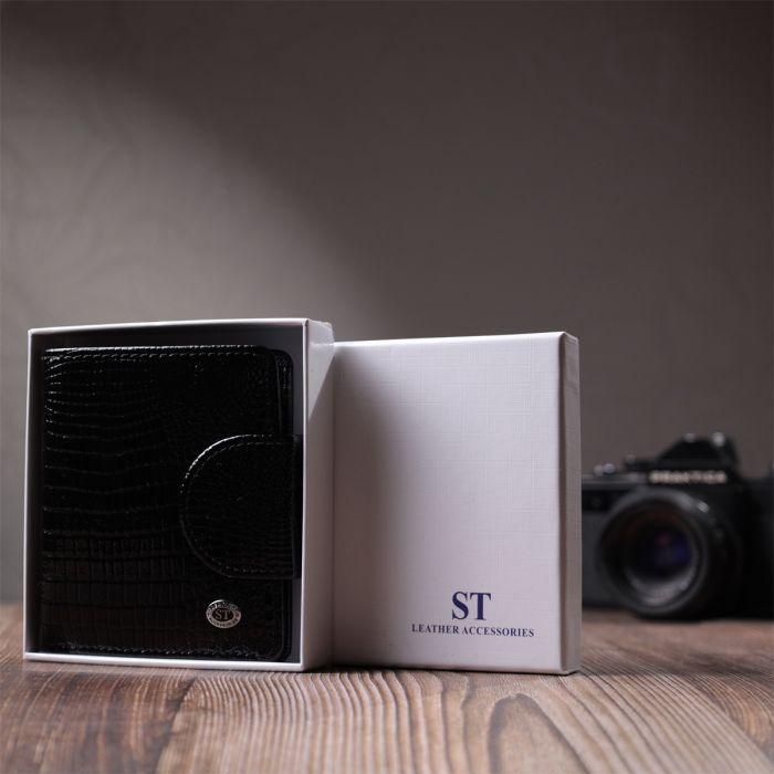 Гаманець ST Leather З натуральної шкіри Чорний (22686) зображення 11