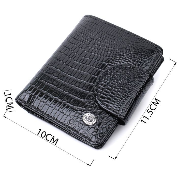 Гаманець ST Leather З натуральної шкіри Чорний (22686) зображення 3