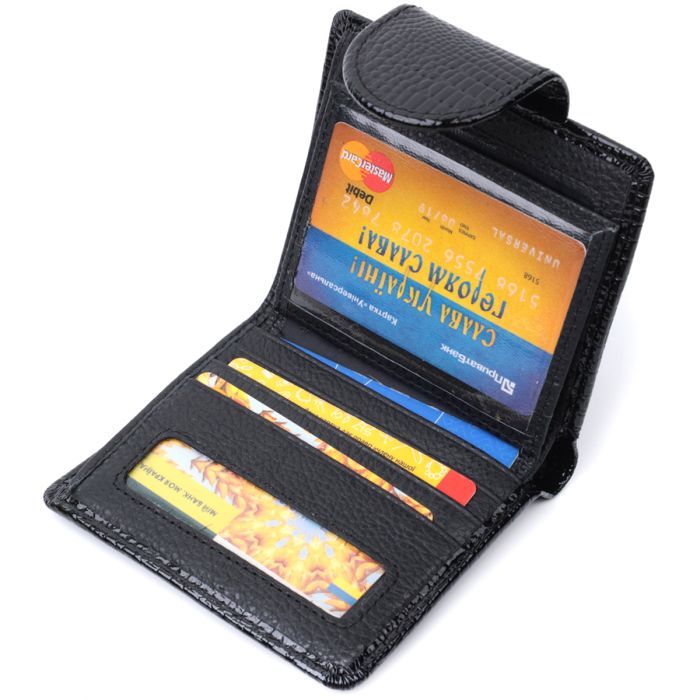 Гаманець ST Leather З натуральної шкіри Чорний (22686) зображення 6