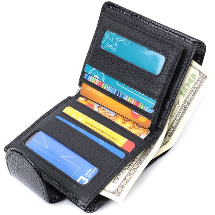 Гаманець ST Leather З натуральної шкіри Чорний (22686) зображення 7