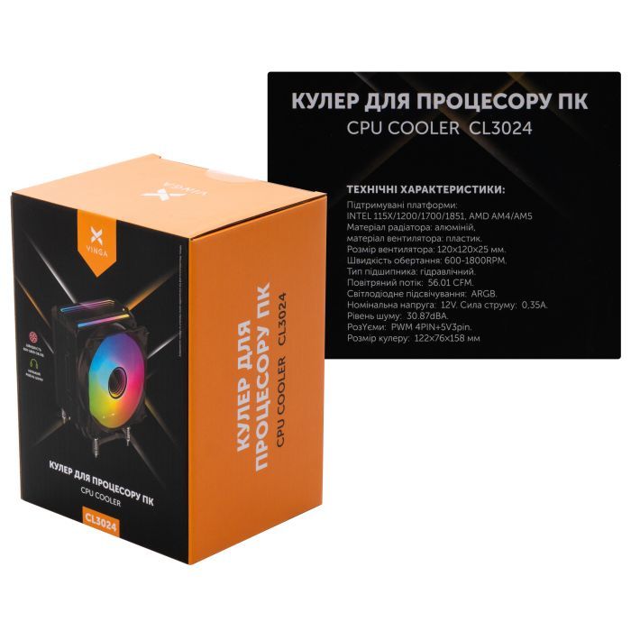 Кулер для процессора Vinga CL3024 изображение 10