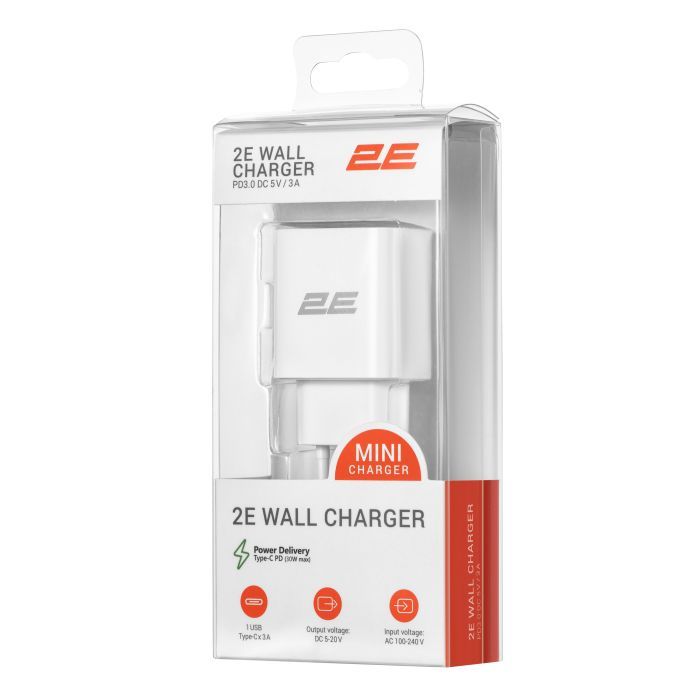 Зарядное устройство 2E 30W USB-C PD white (2E-WC1USBC30W-W) изображение 6
