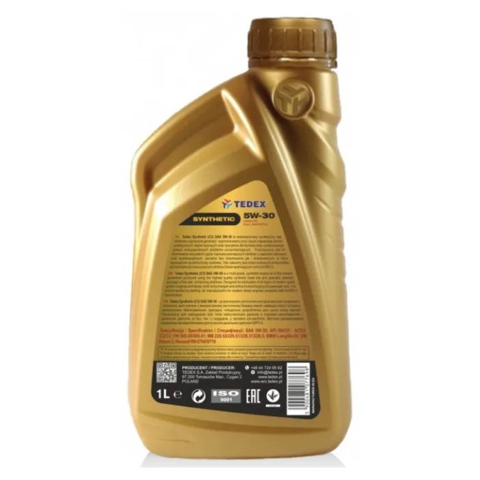 Моторное масло TEDEX SYNTHETIC SN/SM/CF/EC 5W30- 1л изображение 2