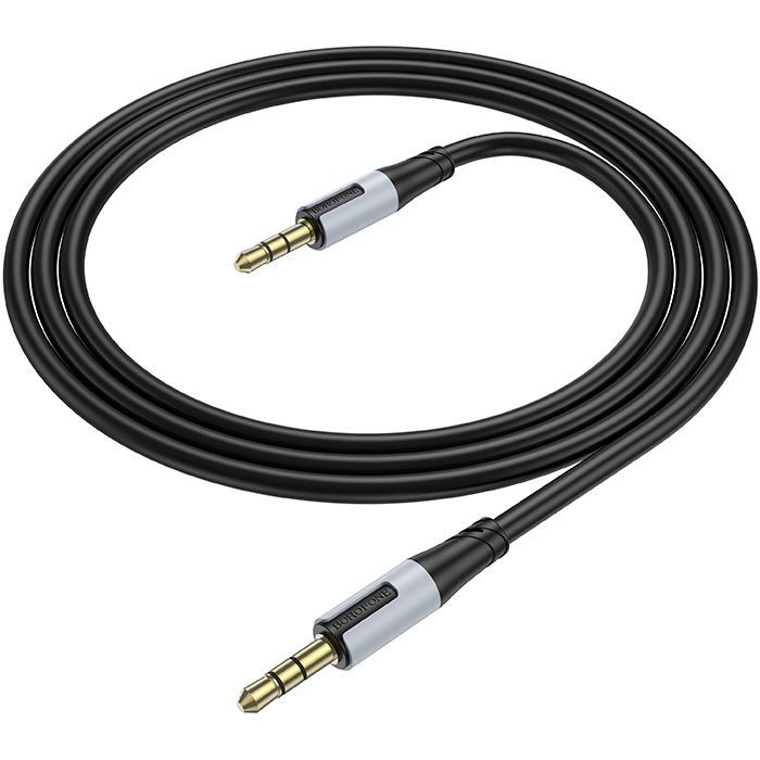 Кабель мультимедийный 3.5mm M to 3.5mm M 1.0m black BOROFONE (6941991108310)