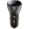 Зарядний пристрій Acefast B10 Car Charger 2xUSB-C 60W with digital display Metal Black (6974316282358)