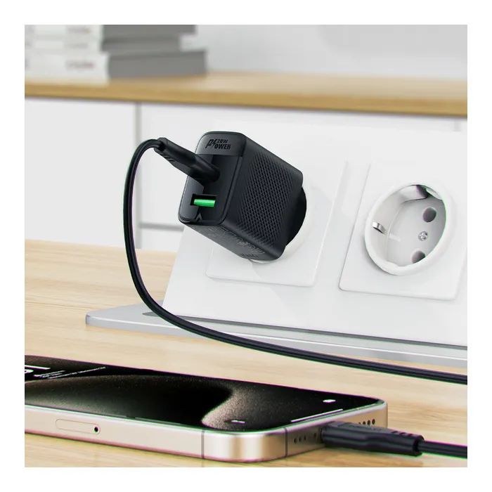 Зарядний пристрій Acefast A78 1xUSB-C PD20W + 1xUSB-A GaN Black (6974316283256) зображення 5