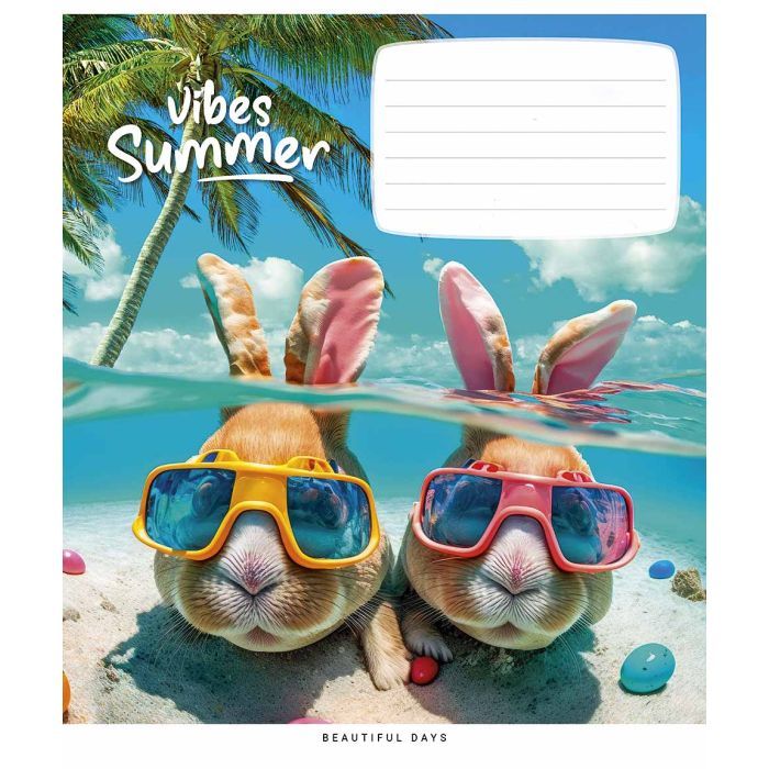 Зошит Школярик Summer vibes 18 аркушів клітинка (018-3494K)