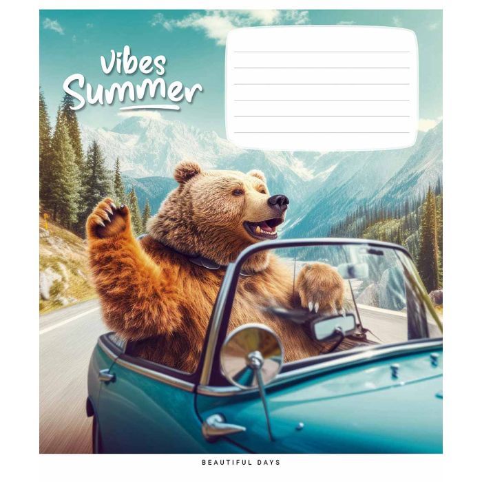 Зошит Школярик Summer vibes 18 аркушів клітинка (018-3494K) зображення 5