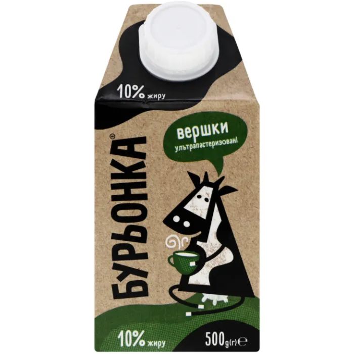 Вершки Бурьонка ультрапастеризовані 10% 500 г (482568)