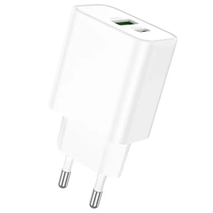 Зарядний пристрій BOROFONE BA88A 1xUSB-C PD20W + 1xUSB QC3.0 White (BA88A/20WW) зображення 2