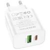 Зарядний пристрій BOROFONE BA88A 1xUSB-C PD20W + 1xUSB QC3.0 White (BA88A/20WW) зображення 4