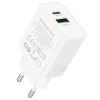 Зарядний пристрій BOROFONE BA88A 1xUSB-C PD20W + 1xUSB QC3.0 White (BA88A/20WW)